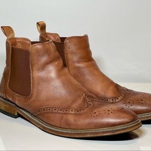 Florsheim Mens Streets Wingtip Chelsea Gore Boots Tan Size 10